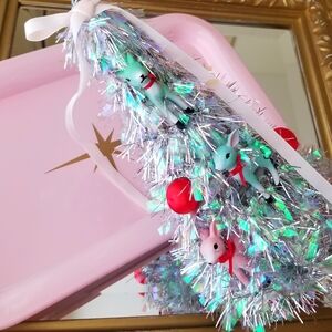 ❗Retro Couquette Holiday Tinsel Cone Tree Centerpiece❗